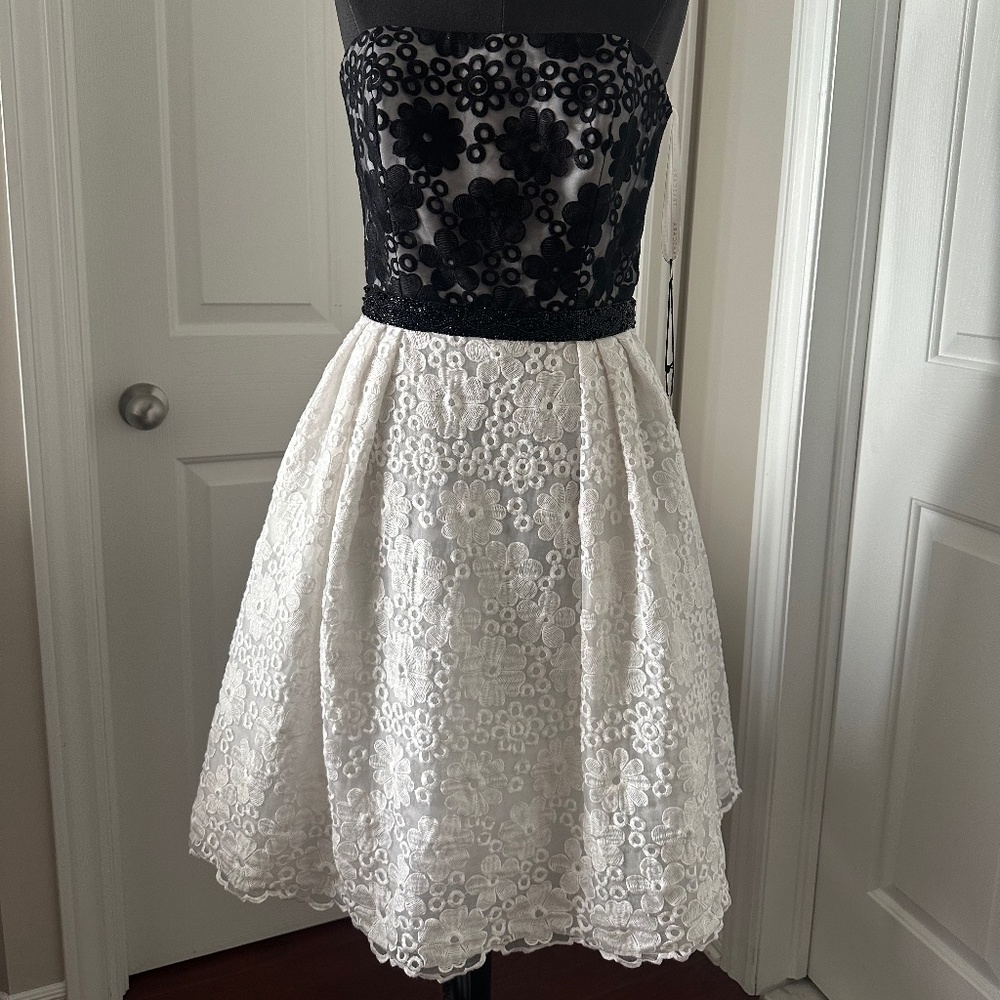 Frascara strapless cocktail dress with jacket